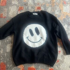 Black Sweater with Smiley Face